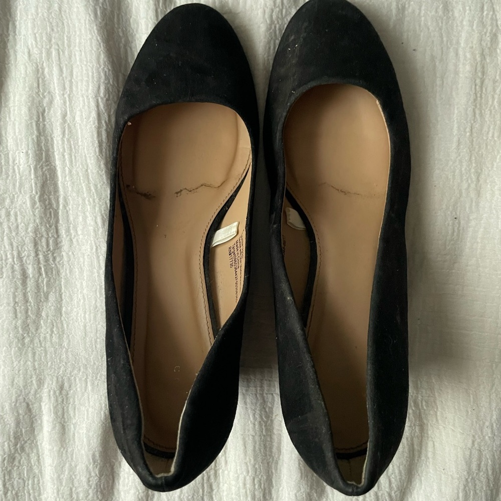 A New Day Black Suede Wedges